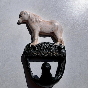 Vintage Cast Iron Pony Wall Hook: Rustic Farmhouse Equestrian Decor