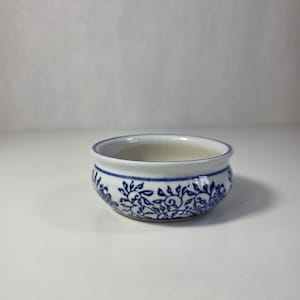 Vintage Blue White Porcelain Planter, Chinoiserie Bonsai Pot, Asian Ceramic Cachepot