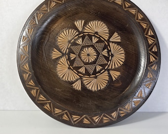 Vintage Holzplatte Wandplatte Wandplatte Wanddeko 33cm Wandplatte Wandplatte Wanddeko 1970er Jahre