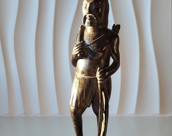 アイアンウッド マサイ族 戦士像 槍 盾 カンバ族 ケニア アフリカ