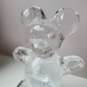 Vintage Bergdala Svezia vetro Teddy Bear Figurina fermacarte arte scandinava