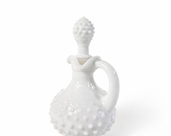 Vintage Avon Hobnail Milchglas Dekanter Parfüm Flasche mit Stopfen