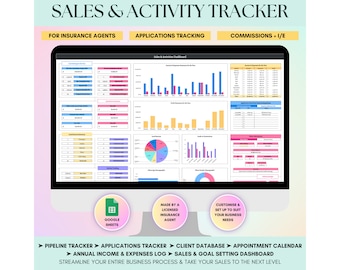 Verkaufs- und Aktivitätstracker für Versicherungen und Makler auf Google Sheets: Zielfestlegung, Tracking der Trackings, Anfragen, Kundendatei, Anwendung