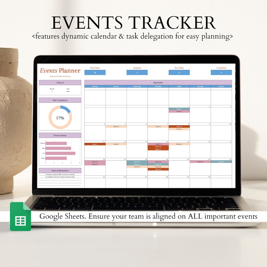 Task Management Tracker Template Dynamic Calendar Meetings - Etsy