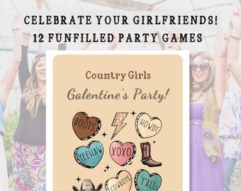 Galentine Party Games, Printable party games, girlfriend party game, Valentine party games for women, Women party games, printable Galentine