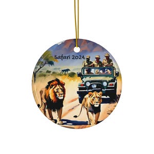 Safari Ornament, Wildlife Christmas Decoration, Africa Jungle Gift, Animal Lover Holiday Decor, Safari Theme Ornament, African Wildlife Xmas