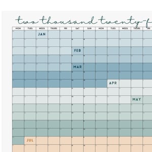 2025 Calendar JUMBO Poster in Vibrant Color | Large Calendar, Big Year Calendar, Wall Calendar