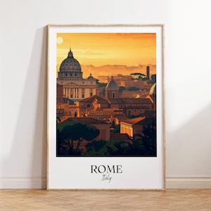 Impresión de la ciudad de Roma, cartel de viaje de Roma, regalo de viaje de Italia, descarga digital de Roma, cartel de Italia, regalo de Roma