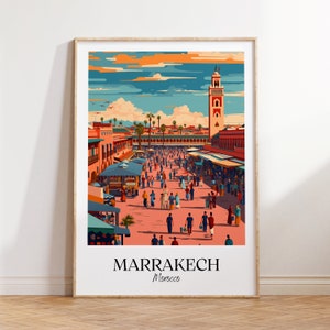 Marrakech city print, Marrakech travel poster, Morocco travel gift, Marrakech digital download, Morocco poster, Marrakech gift