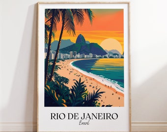 Rio de Janeiro city print, Rio de Janeiro travel poster, Brazil travel gift, Rio de Janeiro digital download, Brazil poster