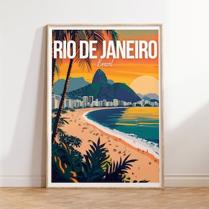 Impresión de Río de Janeiro, Cartel de viaje de Río de Janeiro, Cartel de Brasil, Descarga digital de Río de Janeiro, Regalo de Río de Janeiro