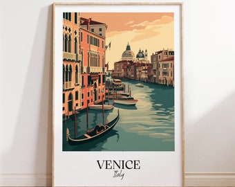 Stampa della città di Venezia, poster di viaggio di Venezia, regalo di viaggio in Italia, download digitale di Venezia, poster italiano, regalo di Venezia