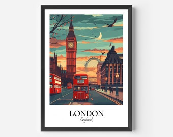 Stampa della città di Londra, poster di viaggio di Londra, regalo di viaggio in Inghilterra, download digitale di Londra, poster dell'Inghilterra, regalo di Londra