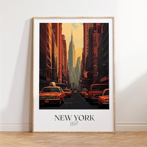 Impresión de la ciudad de Nueva York, cartel de viaje de Nueva York, regalo de viaje de EE. UU., descarga digital de Nueva York, cartel de EE. UU., regalo de Nueva York