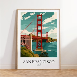 Impressão da cidade de São Francisco, pôster de viagem de São Francisco, presente de viagem nos EUA, download digital de São Francisco, pôster dos EUA, presente de São Francisco