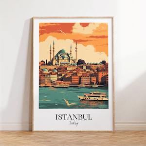 Istanbul city print, Istanbul travel poster, Turkey travel gift, Istanbul digital download, Turkey poster, Istanbul gift