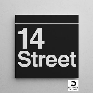 Square NYC Subway Platform Sign | 14th Street Subway Sign | New York City Subway Sign