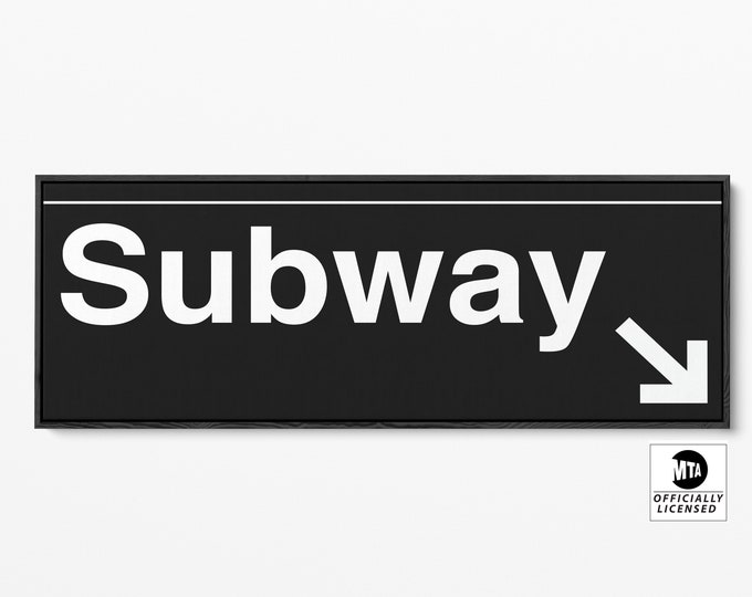 Personalized Subway Sign with Arrow - Custom Name and Lines - NYC Subway Sign Print