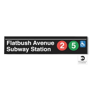 Flatbush Avenue Subway Sign: NYC Transit Art - 2 & 5 Train Lines