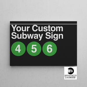 Personalized NYC Subway Sign Canvas: Custom Home Decor