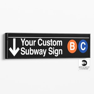 Personalized Subway Sign - Custom Name and Lines | Subway Home Decor | NYC Wall Art