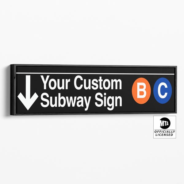 Personalized Subway Sign - Custom Name and Lines | Subway Home Decor | NYC Wall Art