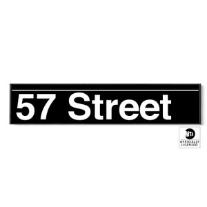 57 Street Subway Sign: NYC Black and White Platform Art