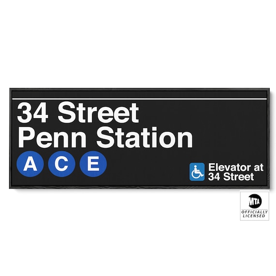 34th Street-penn Station Subway Sign: NYC Urban Decor - Etsy