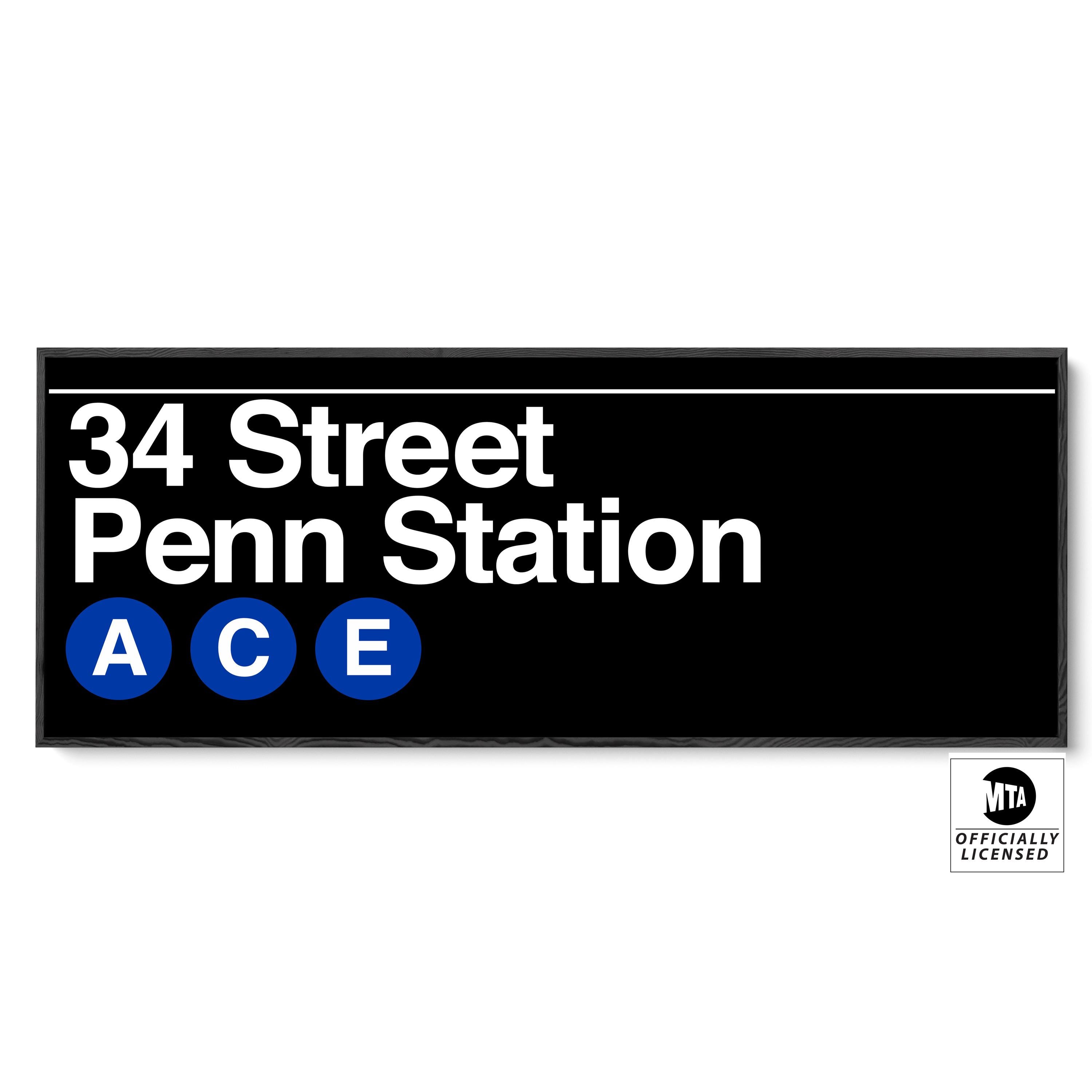 34th Street-penn Station Subway Sign - A C E Trains - Tall Version