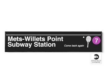 Mets-Willets Point Subway Sign: NYC 7 Train, Tennis Edition