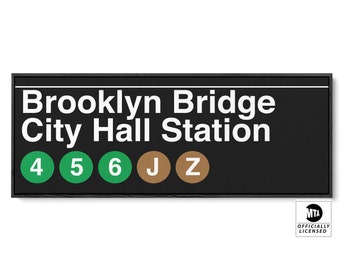Brooklyn Bridge Subway Sign: NYC Transit Art - Officially Licensed