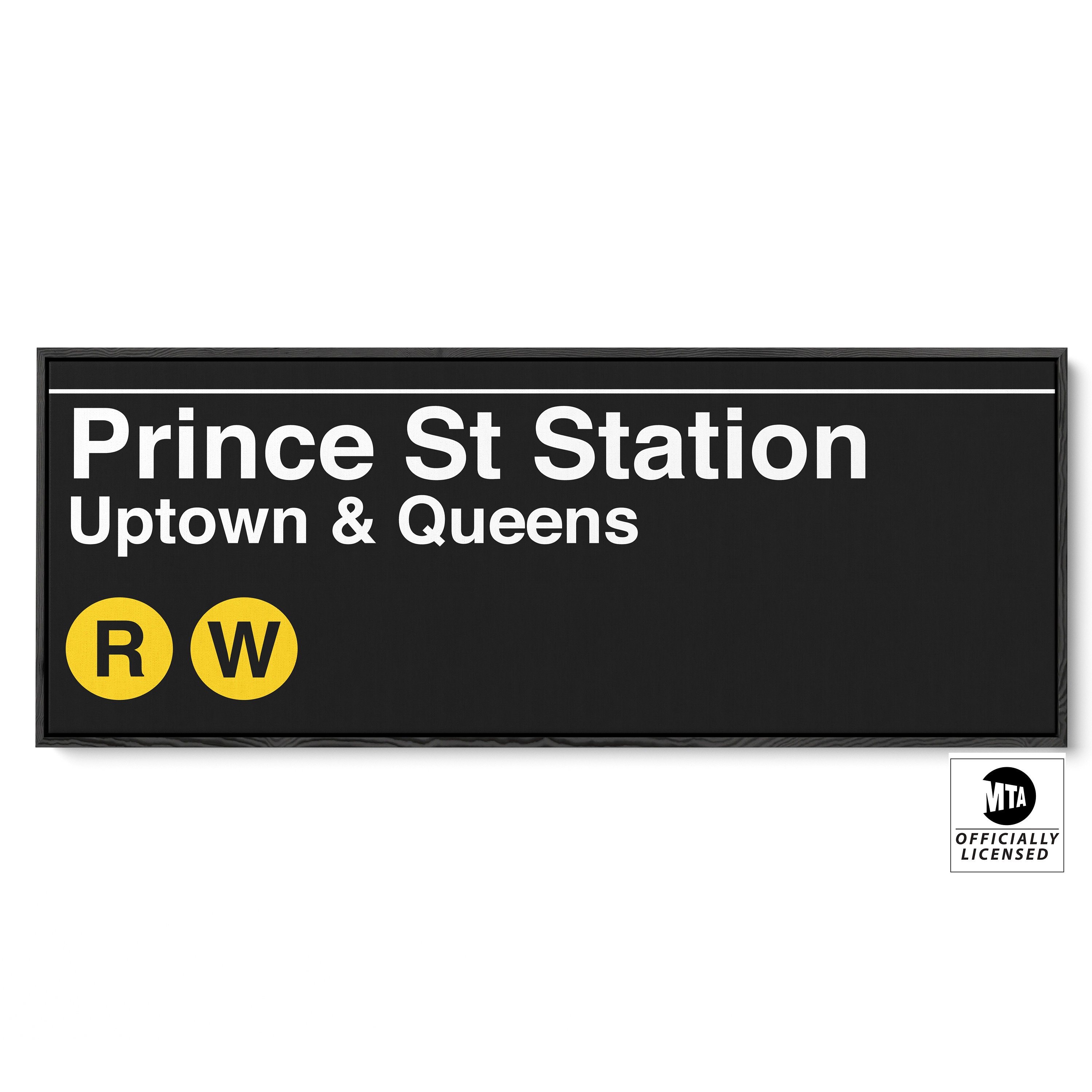 Prince Street Station Subway Sign - Uptown & Queens - R W