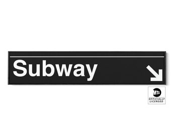 Personalized Subway Sign with Arrow - Custom Name and Lines - Long Narrow Version - NYC Subway Sign Print