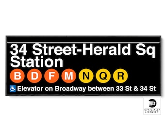 34 Street-Herald Square Subway Sign: NYC Transit Art