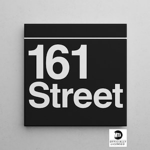 Square NYC Subway Platform Sign | 161st Street Subway Sign | New York City Subway Sign | Yankee Stadium Platform Sign