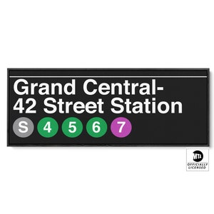 Grand Central 42 Street Station Subway Sign 4 5 6 Trains Tall Version S 7 Train Lines image 1