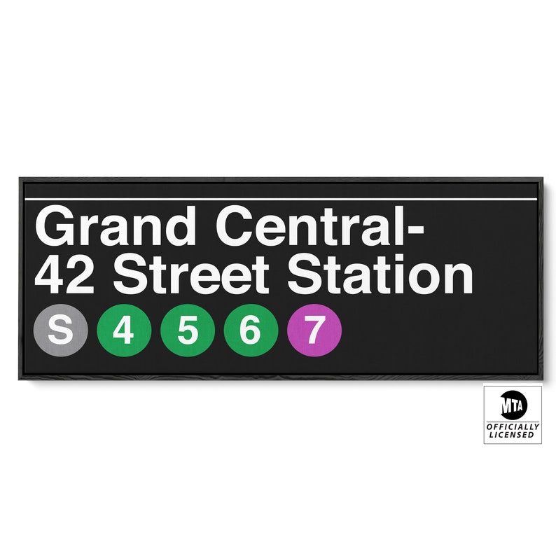 Grand Central 42 Street Station Subway Sign 4 5 6 Trains Tall Version S 7 Train Lines image 1