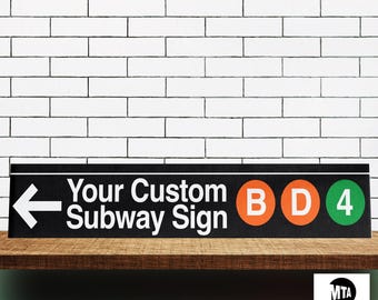 Custom NYC Subway Sign: Personalized MTA Style Canvas Wall Art