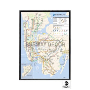 2025 NYC Subway Map Print: MTA Official Poster, Canvas Options