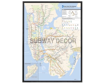 2025 NYC Subway Map Print: MTA Official Poster, Canvas Options