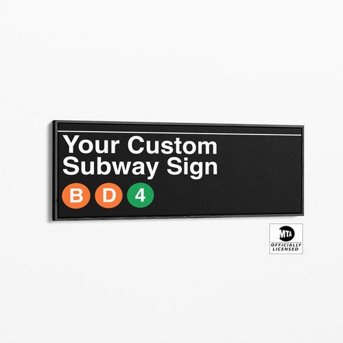 Personalized NYC Subway Sign Canvas: Custom Home Decor - Etsy