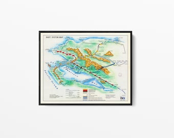 Vintage 1989 BART System Map: San Francisco Bay Area Transit