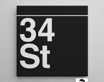 34 Street NYC Subway Sign: Officially Licensed MTA Replica
