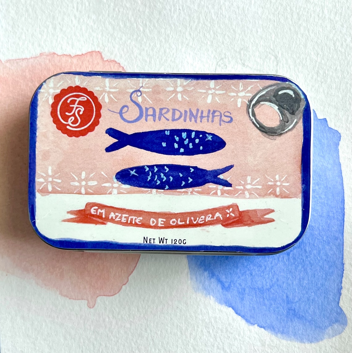 Sardine Tin Travel Watercolor Gouache Palette Portable Paint Tin