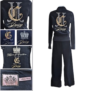 レディース Juicy Couture ブラック ベルベット パーカー XS パンツセット