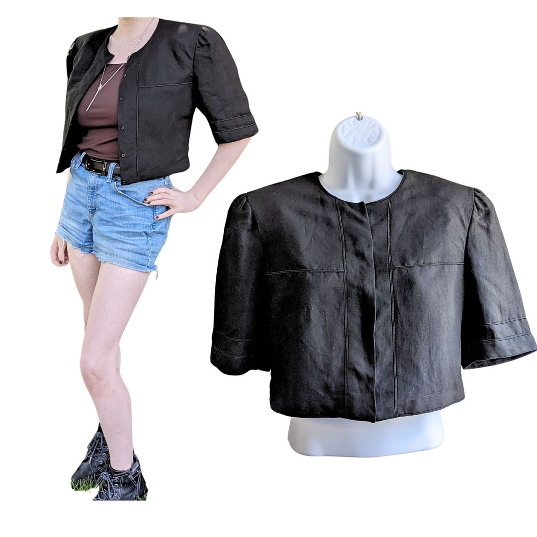 ジャケット・アウター 80s GIORGIO ARMANI wool/linen jacket BLK Vintage ￼Giorgio Armani Black Wool Suit Jacket Made In