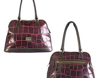 Vintage Y2K DOONEY & BOURKE Lim Ed Croco Collection Red Alligator Bag