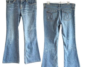 Vintage Y2K JUICY COUTURE JEANS Low Rise Flare Medium Wash Jeans Size 30x29