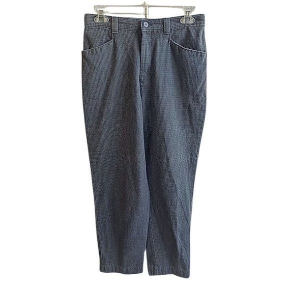 Lee, Vintage 80s LEE CASUALS Curvalicious High-Raise Blue Gray Cropped Pants Size S