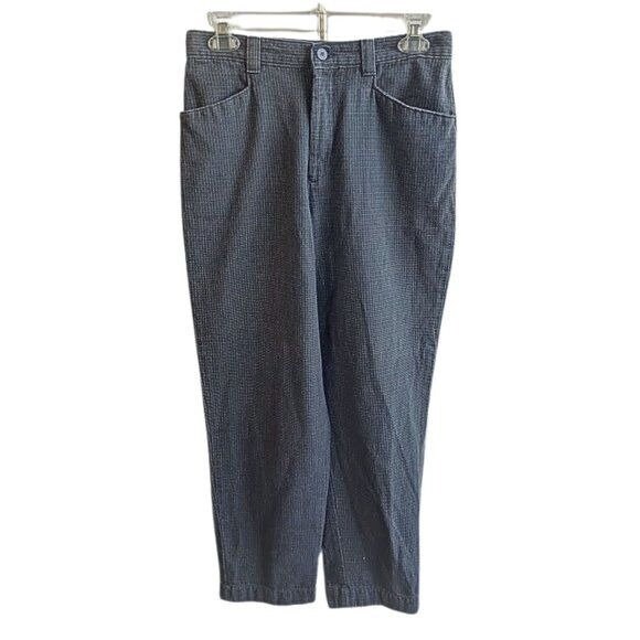 Lee, Vintage 80s LEE CASUALS Curvalicious High-Raise Blue Gray Cropped Pants Size S